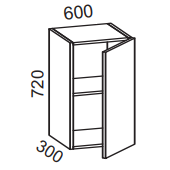 Шкаф навесной 600 (ЛДСП дуб Сонома)