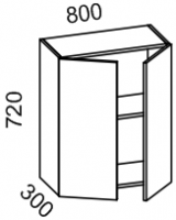 Шкаф навесной 800 (ЛДСП Ольха) Мрамор 2