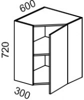 Шкаф навесной угловой (ЛДСП дуб Марсала+лайм) Мрамор 2